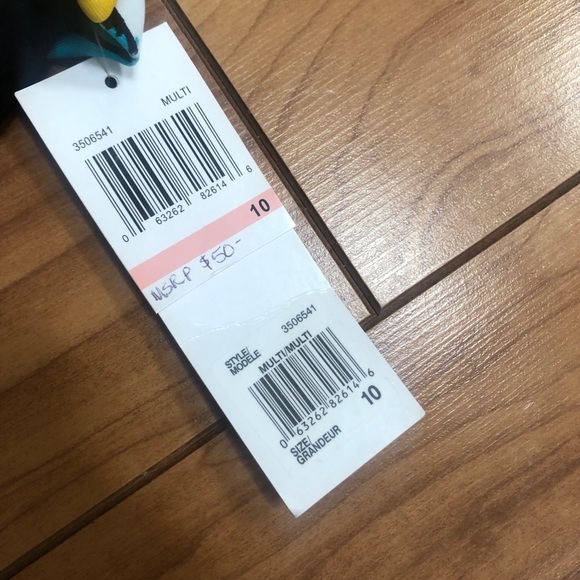 NWT “BE CREATIVE” MODELE Swimsuit Bottoms (Msrp $50) Blue Floral - Picture 3 of 4